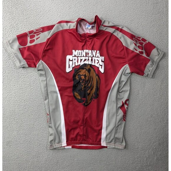 Adrenaline Promotions Montana Grizzlies Cycling Jersey Medium Biking Bear UM - Picture 1 of 16
